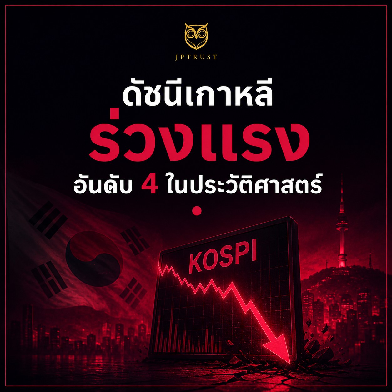ดัชนี KOSPI ของเกาหลีใต้ร่วงแรงอันดับ 4 ในประวัติศาสตร์